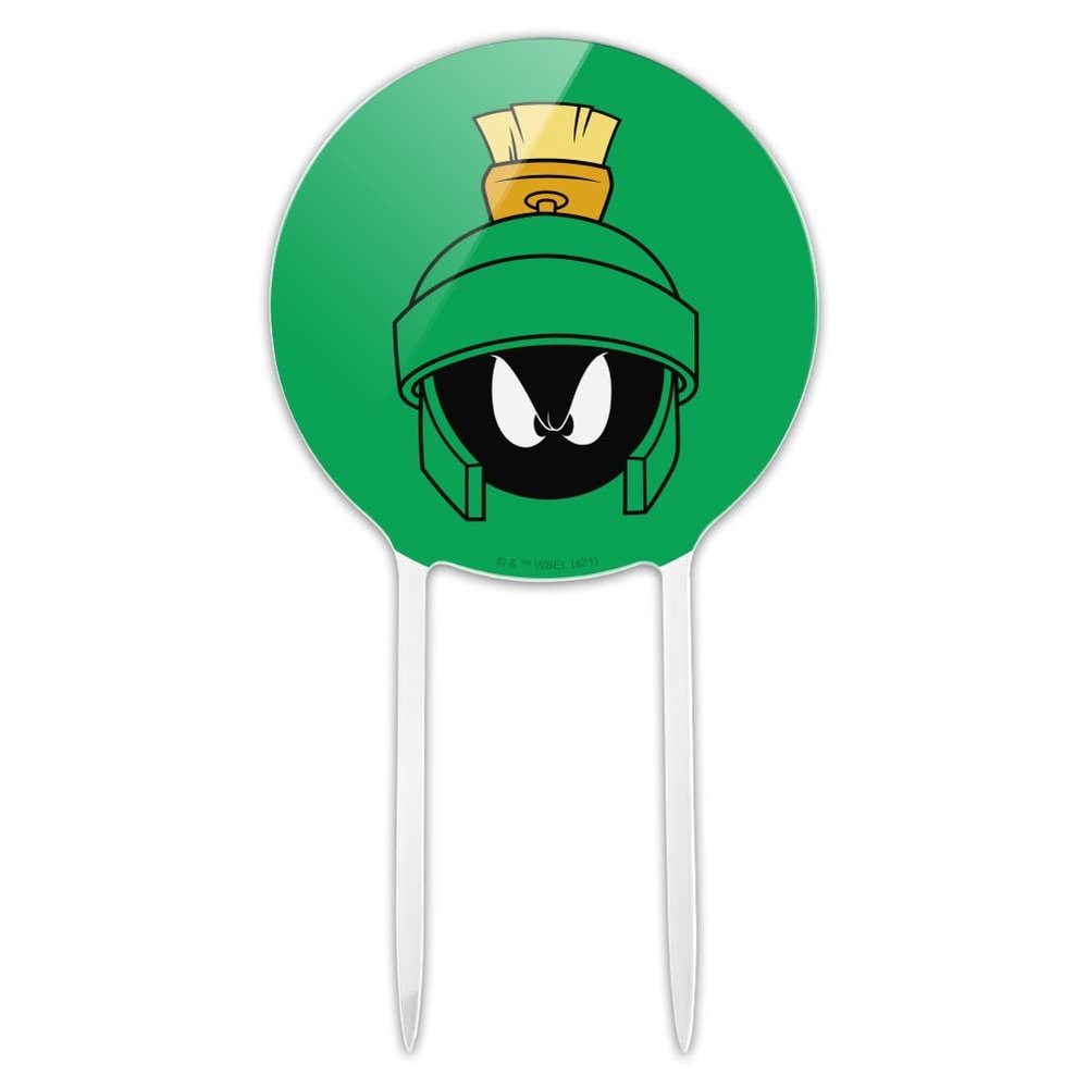Acrylic Looney Tunes Marvin Face Cake Topper Party Decoration for Wedding Anniversary Birthday Graduation