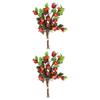 Happyyami 2pcs Vivid Artificial Flower Bouquet for Home Decor Wedding Scenes and Events Realistic Pomegranate and Rosehip Floral Arrangement Bright view 1