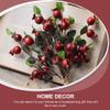 Happyyami 2pcs Vivid Artificial Flower Bouquet for Home Decor Wedding Scenes and Events Realistic Pomegranate and Rosehip Floral Arrangement Bright view 4