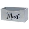 Elegant Designs HG2010-GMB Rustic Farmhouse Wooden Tabletop Black Script Word Mail Organizer Box, Letter Holder Office Accessories Dcor, Gray Wash view 1