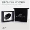 KALIFANO Obsidian Palm Stone with Healing & Calming Effects - High Energy Obsidiana with Information Card - Reiki Worry Crystal Used for Detoxification (Family Owned and Operated) view 2