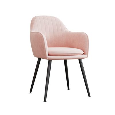 ZAIHW Northern Europe Dressing Chair Modern Vanity Seat Makeup Stool with Black Metal Legs for Dressing Table Stool,Shoes Bench in Living Room Bedroom(Pink,no Pillow)
