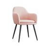 ZAIHW Northern Europe Dressing Chair Modern Vanity Seat Makeup Stool with Black Metal Legs for Dressing Table Stool,Shoes Bench in Living Room Bedroom(Pink,no Pillow) view 1