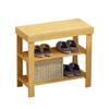 ZAIHW Well-Designed Shoe Organizer Shoe Seat Stool for Home,2-Tier Shoe Rack Bench with Storage Shelf,Multi-Functional Bamboo Stool Seat Foot Stool Ideal for Entryway Foyer Hallway Garden view 1