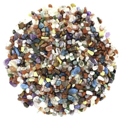 1.1lb Natural Mixed Crystal Chips Stones- Crushed Healing Crystal Gemstones for Witchcraft, Decorative Rocks for Aquarium Fish Tank, Vase Filler, DIY Crafts, Beautiful Package for Gift.