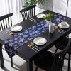 Christmas Snowflake Table Runner 36 Inches Long Cotton Linen Tablerunner, Winter Xmas Holiday Blue Burlap Kitchen Dinner Table Runners Farmhouse Tabletop Dresser Scarves for Kitchen Dinner Party view 4