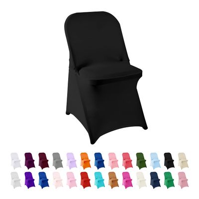 AlGaiety Spandex Chair Cover,50PCS,Chair Covers,Living Room Folding Chair Covers,Removable Chair Cover Washable Protector Stretch Chair Cover for Party, Banquet,Wedding Event,Hotel(Black)