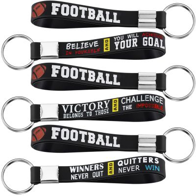 Junkin 24 Pieces Football Party Favors Football Silicone Keychains Gift Senior Night Game Accessories Party Supplies