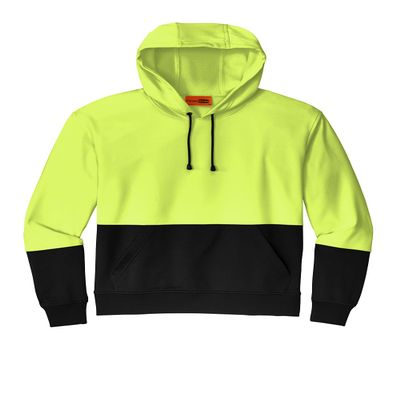 CornerStone Unisex Enhanced Visibility Fleece Pullover Hoodie | Vibrant Neon Sweatshirt for Work, Lightweight Fleece Jacket, Safety Yellow, Small