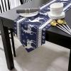 Christmas Cotton-Linen Triangle Table Runners 70 Inches Long, Xmas Elk Snowflake Blue Merry Christmas Dresser Scarves Table Decoration for Wedding Party/Graduation Ceremony/Banquet (13x70 inch) view 2