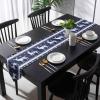 Christmas Cotton-Linen Triangle Table Runners 70 Inches Long, Xmas Elk Snowflake Blue Merry Christmas Dresser Scarves Table Decoration for Wedding Party/Graduation Ceremony/Banquet (13x70 inch) view 4