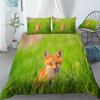 INDREAM Slouching Fox Duvet Cover Smart Forest Animals Bedding Set for Bedroom Decoration,Twin/Full/Queen/King Size Bed Sets 3/4 Pieces (1 Duvet Cover with 2 Pillow Shams or Sheet) (KING-3PCS,C) view 1