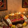 GURU JEE Indian Traditional Tulsi Diya Set of 2 Tulsi Kyara Shaped Brass Diya Antique Oil Lamp for Temple Holy Oil Lamp for Temple view 2
