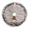 Christmas Tree Skirt, 31In Christmas Tree Mat with Plush Santa Elf, Xmas Tree Skirt for Holiday Party Christmas Gnomes Decoration,Gray view 1