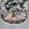 Christmas Tree Skirt, 31In Christmas Tree Mat with Plush Santa Elf, Xmas Tree Skirt for Holiday Party Christmas Gnomes Decoration,Gray view 2