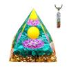 TYQXSH Energy Generator Yellow Crystal Ball Natural Crystal Crushed Stone Pyramids, Meditation Reiki Orgonite Pyramid Chakra Reiki Meditation (Size : 6CM)
