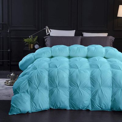 1 PC All Season Down Alternative Pinch Pleated Comforter Cal-King/King-Aqua100% Egyptian Cotton Shell Goose Down Premium Duvet Insert Comforter Ultra Soft Quilted 500 GSM with Corner Tabs