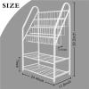aboxoo Metal Kids Bookshelf Freestanding for Children Room 25 inches Toddler White Bookcase Toy Organizer Stable Bookcase Bookstore Library Book Unit Storage for Small Place view 3