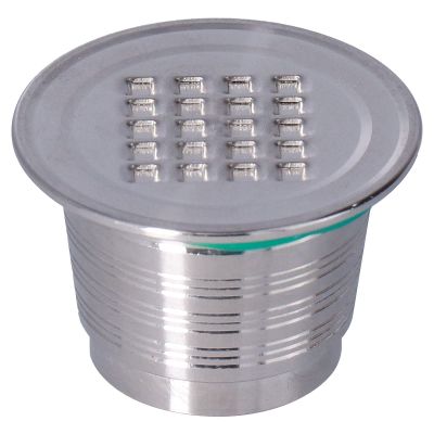 Coffee Refillable Capsules, Stainless Steel Coffee Capsule Reusable Coffee Filter Compatible with Nespresso Brewers, Capsule Cup with Spoon and Brush, Coffee Machine Accessories (Square Hole)