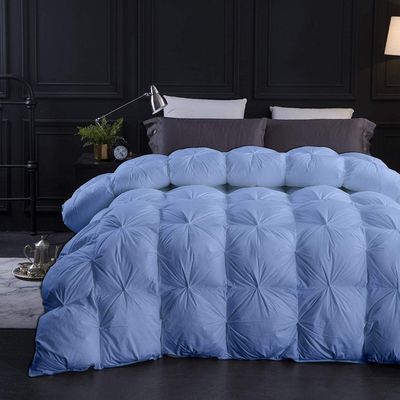 1 PC All Season Down Alternative Pinch Pleated Comforter Oversized Queen-Light Blue100% Egyptian Cotton Shell Goose Down Premium Duvet Insert Comforter Ultra Soft Quilted 500 GSM with Corner Tabs