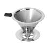 Pour Over Coffee Dripper Reusable Cone Filter, Stainless Steel Slow Drip Coffee Filter Metal Cone Paperless Coffee Strainer with Double Mesh Liner & Non-slip Cup Stand for Home Brewer view 1