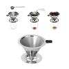 Pour Over Coffee Dripper Reusable Cone Filter, Stainless Steel Slow Drip Coffee Filter Metal Cone Paperless Coffee Strainer with Double Mesh Liner & Non-slip Cup Stand for Home Brewer view 4