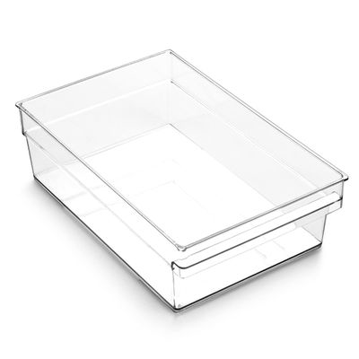 BINO | Plastic Storage Bins, Large - 12 Pack | THE HANDLER COLLECTION | Multi-Use Organizer Bins | Built-In Handle | BPA-Free | Pantry Organization | Home Organization | Fridge Organizer | Freezer Org