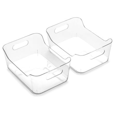BINO | Plastic Storage Bins, X-Small - 24 Pack | THE SOHO COLLECTION | Multi-Use Organizer Bins | Built-in Handles | BPA-Free | Pantry Organization | Home Organization | Fridge Organizer | Freezer Org