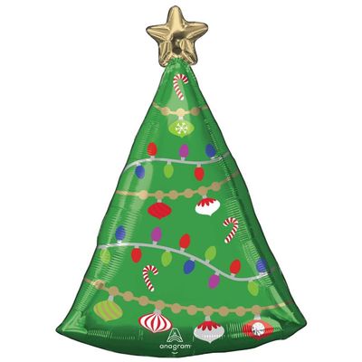 Anagram 24" Festive Christmass Tree (Xmas) / Winter Party Decoration Celebration Supply Mylar Foil Helium Balloon