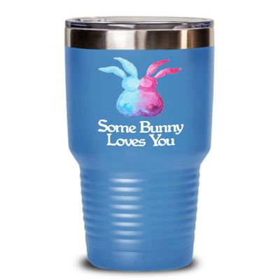 Some Bunny Love You Tumbler Travel Coffee Cup Rabbit Love Watercolor