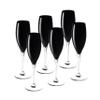 Barski Toasting Flute Glass - Champagne - Flutes - Set of 6 Crystal Glasses - Wedding Toasting Flutes - Black 11 oz Made in Europe view 1