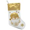 BestPysanky Set of 3 Gold and Silver, on White Felt Santa, Reindeer Christmas Stockings 15 Inches view 4