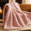 Bare Home Faux Fur Blanket - Ultra-Soft Luxurious - Cozy Warm Throw for Couch, Sofa, Chair, Bed - Fuzzy Fluffy Super Soft - Decorative Bed Blanket, 80x60 inches (Oversized, Blush) view 1