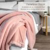 Bare Home Faux Fur Blanket - Ultra-Soft Luxurious - Cozy Warm Throw for Couch, Sofa, Chair, Bed - Fuzzy Fluffy Super Soft - Decorative Bed Blanket, 80x60 inches (Oversized, Blush) view 3