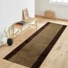 Custom Size Runner Rug Solid Border Design Roll Runner 25 Inch Wide x Your Length Size Choice Slip Skid Resistant Rubber Back Cut to Size (Beige Brown, 16 ft x 25 in) view 1