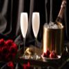 Barski Toasting Flute Glass - Champagne - Flutes - Set of 6 Crystal Glasses - Wedding Toasting Flutes - White - 11 oz Made in Europe view 2