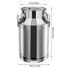 40L Stainless Steel Milk Can, 10.5 Gallon Heavy Duty Milk Jug Milk Bucket, Old Fashion Milk Jug Vases, Silicone Sealed, Milk Wine Liquid Container Storage, 40 Liters/10.5 Gallon (US Stock) view 2