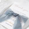 HUIHUANG Wedding Thank You Place Setting Cards with Dusty Blue Chiffon Ribbon, for Weddings Favors, Receptions, Parties, Events and Celebrations-Pack of 50, 4 x 6 inch Add to Your Table Centerpieces view 3