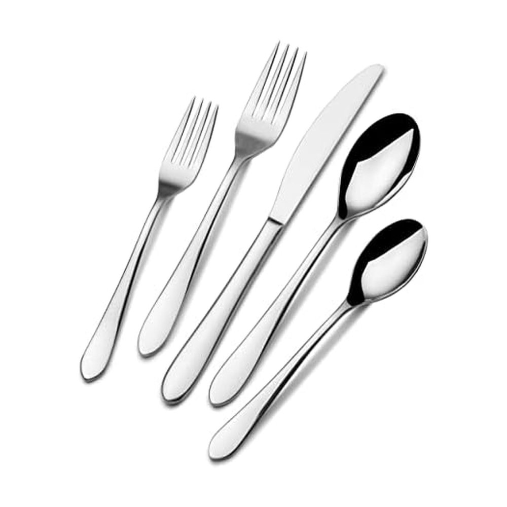 Fitz & Floyd Fitz and Floyd Nevaeh Coupe Silverware 45 piece service for eight, Gray, (5266455)
