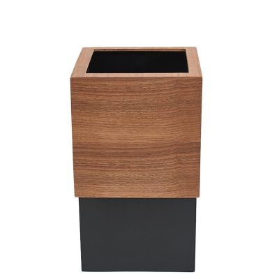 Paper Recycling Basket Wooden Trash Can Waste Storage Square Garbage Can Bin Simple Wastepaper Bin No Cover (Color : B)