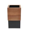 Paper Recycling Basket Wooden Trash Can Waste Storage Square Garbage Can Bin Simple Wastepaper Bin No Cover (Color : B) view 1