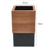 Paper Recycling Basket Wooden Trash Can Waste Storage Square Garbage Can Bin Simple Wastepaper Bin No Cover (Color : B) view 2