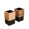 Paper Recycling Basket Wooden Trash Can Waste Storage Square Garbage Can Bin Simple Wastepaper Bin No Cover (Color : B) view 3