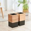 Paper Recycling Basket Wooden Trash Can Waste Storage Square Garbage Can Bin Simple Wastepaper Bin No Cover (Color : B) view 4