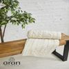 Aran Woollen Mills Cable Throw Blanket, 100% Supersoft Merino Wool, Made in Ireland, Silver Strand, Cream 40" x 60" view 2