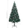 vidaXL Artificial Christmas Tree 82.7" with LEDs, Ball Set, Pine Cones - Green & White - Recyclable PVC, Steel, Plastic - Snow-Tipped, Pointy Branches - Energy-Efficient Decoration view 2