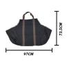 Liudan Firewood Daily Carrier Portable Large Capacity Firewood Bag Canvas Wooden Storage Bag Carrier Outdoor Camping Fireplace Stove Firewood Tote Bag Firewood Carry Bag view 2
