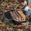 Liudan Firewood Daily Carrier Portable Large Capacity Firewood Bag Canvas Wooden Storage Bag Carrier Outdoor Camping Fireplace Stove Firewood Tote Bag Firewood Carry Bag view 4