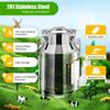 30L Stainless Steel Milk Can, 8 Gallon Heavy Duty Milk Jug Milk Bucket, Old Fashion Milk Jug Vases, Silicone Sealed, Milk Wine Liquid Container Storage, 30 Liters/8 Gallon (US Stock) view 2