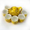 Teapot Teacup Chinese Gongfu Tea Set Yellow Dragon Porcelain Stainless Steel Filtration Ceramic Gift Box view 2